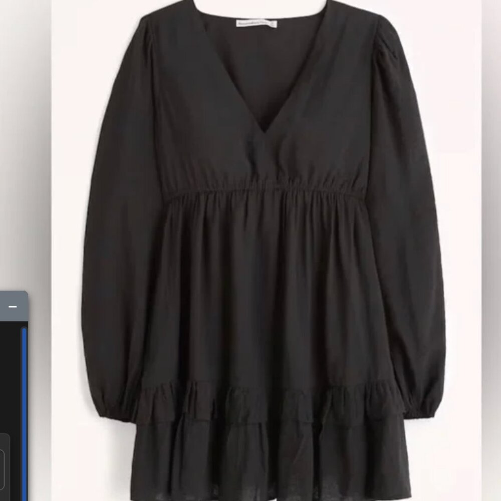 Abercrombie & Fitch Sleeve Ruffle Babydoll Mini Dress